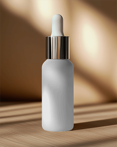 Warm Toned Dropper Bottle Mockup On Wooden Surface With Subtle Light And Cozy Ambience