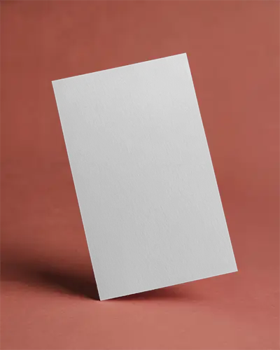 Standing Flyer Mockup On Matte Terra Cotta Background With Subtle Paper Texture Upright Perspective Clean And Stylish Presentation 0104