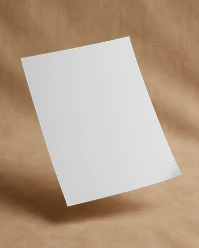 Floating Flyer Mockup Against Suede Brown Background Elegant And Minimal Presentation