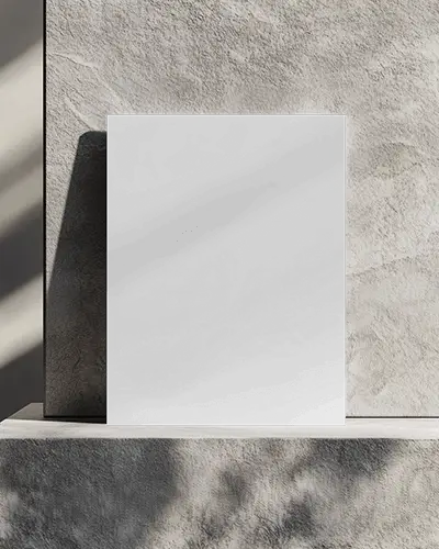 Textured Stone Surface Flyer Mockup In Sunlit Outdoor Setting Architectural Minimal Style