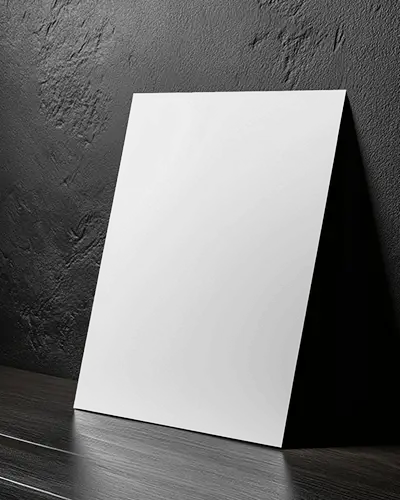 Black Wall Flyer Mockup Leaning On Dark Wooden Tabletop Moody Lighting And Premium Vibe