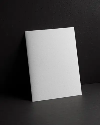 Leaning Flyer Mockup On Dark Textured Wall Shadowy Black Studio With Depth And Grit