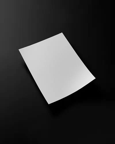 Tilted Flyer Mockup On Black Background High Contrast Light And Depth Effect