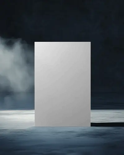 Dramatic Flyer Mockup In Dark Atmosphere With Misty Floor And Focused Spotlight