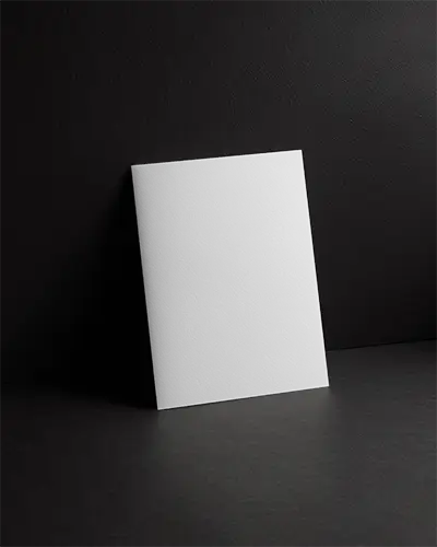 Dark Textured Flyer Mockup Against Black Wall Soft Side Lighting Minimalist And Premium Style