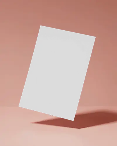 Soft Tone Floating A4 Flyer Mockup Simple Angled Paper Above Warm Pink Surface