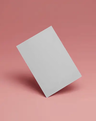 Tilted Flyer Floating Over Wavy Pink Background In A Studio Mockup Scene