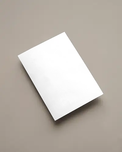 Minimalistic Flyer Mockup Floating Over Neutral Background For Design Presentation