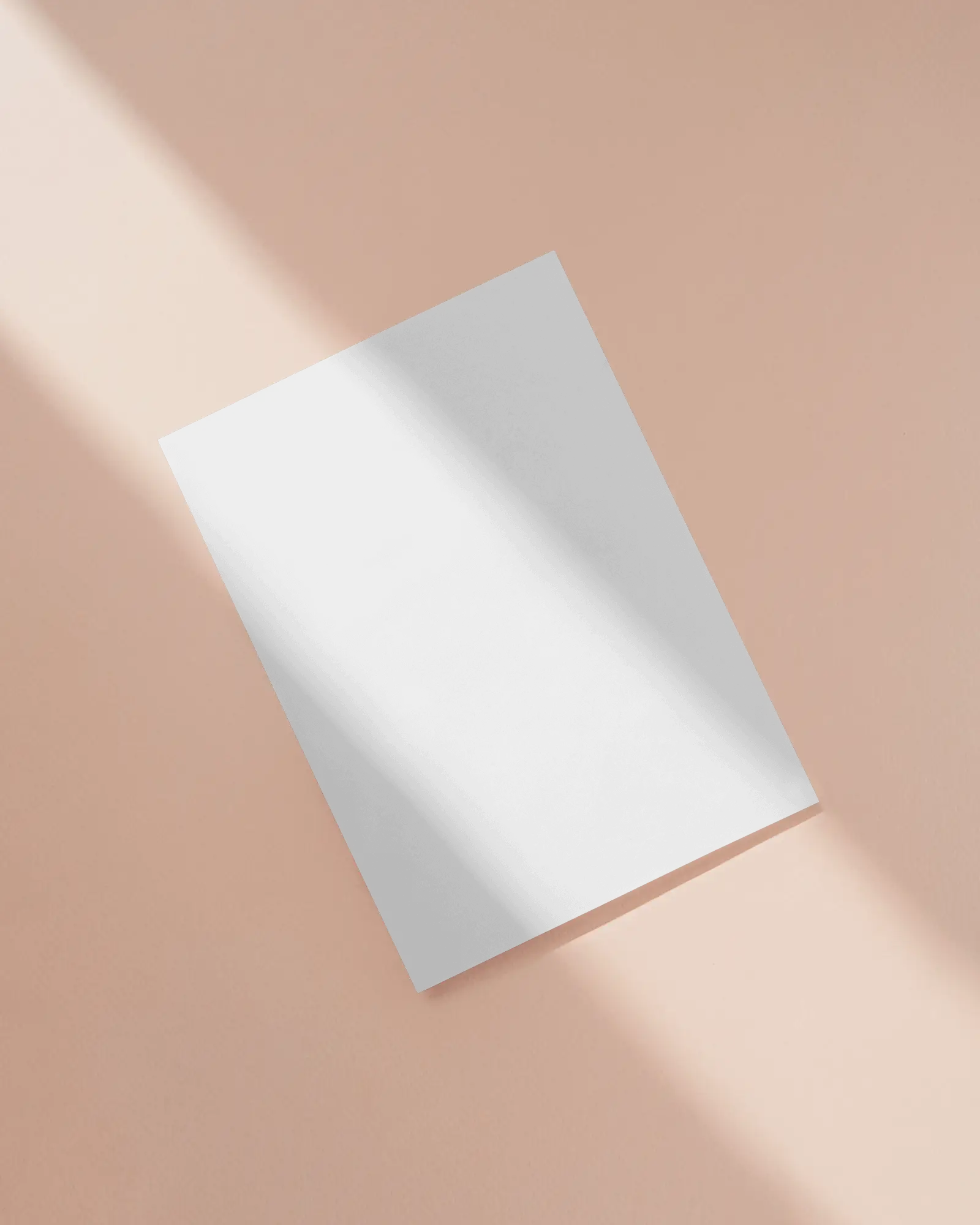 Peach Toned A4 Flyer Mockup With Subtle Light Shadow Play On Smooth Surface