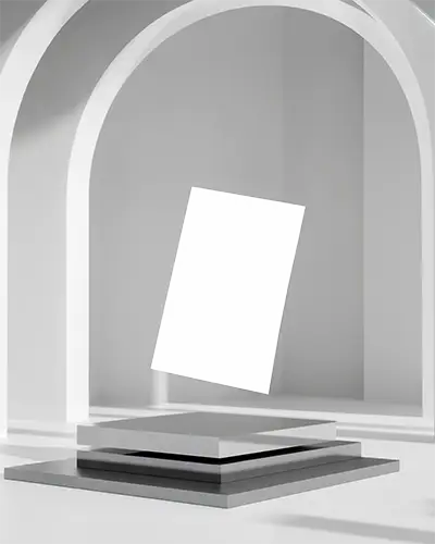 Minimalist Floating Flyer Mockup Display With Abstract Arch Background And Clean Design 0322