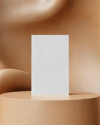 Minimalist Flyer Mockup On Round Pedestal With Soft Shadow Background 0323