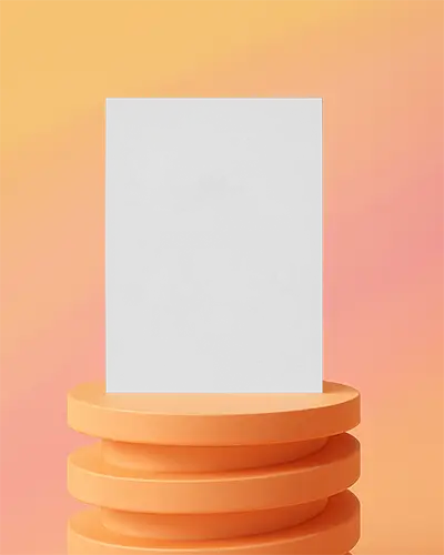 Minimalist Flyer Mockup On Modern Ring Platform With Gradient Background 0325