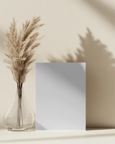 Elegant Stylish Flyer Mockup In Natural Light With Shadow And Decorative Elements 0327