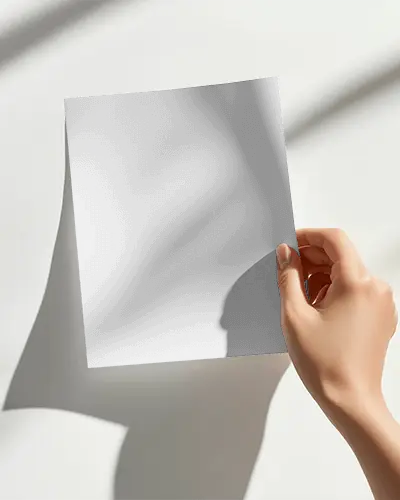 realistic-hand-mockup-showing-flyer-paper-shadow-light-for-design-presentation