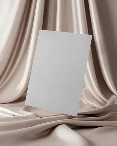 Elegant Floating Flyer Mockup With Luxury Fabric Background For Professional Marketing 0351