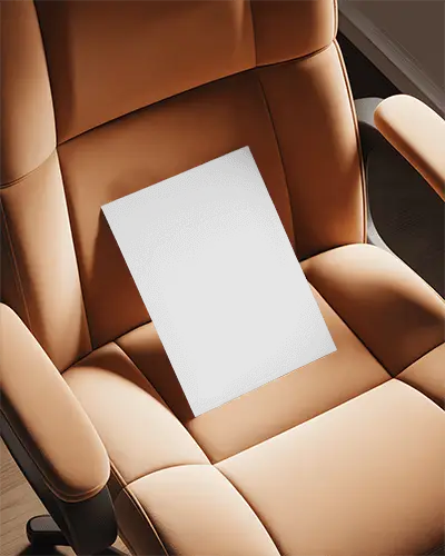 premium-leather-office-chair-with-blank-paper-flyer-mockup-for-presentation