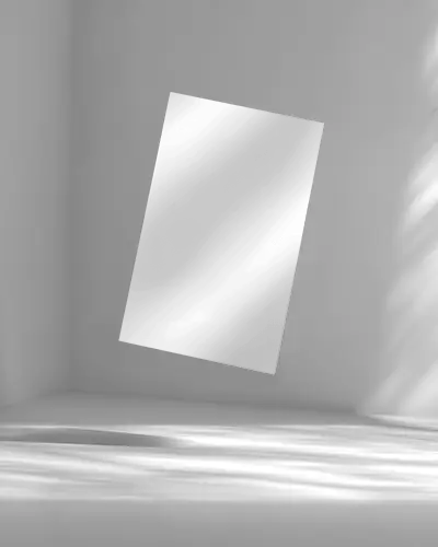 Modern Minimalist Flyer Mockup With Floating Shadow And Clean Background