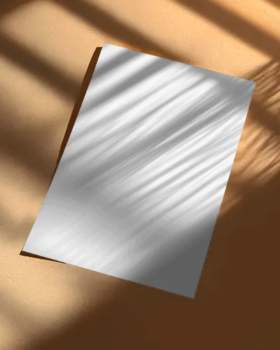 Sleek Flyer Mockup With Dramatic Shadow Overlay On Textured Background For Presentation