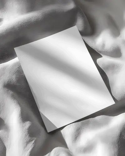 Sleek Minimalist Flyer Mockup On Soft Fabric Background For Modern Promotion Use