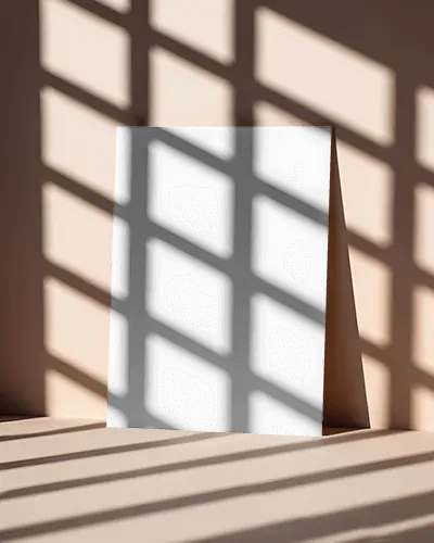 Modern Stylish Flyer Mockup With Natural Light Shadow Pattern For Promotional Use