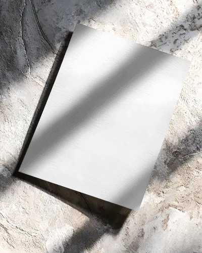 Square Flyer Mockup On Textured Ground With Natural Light Shadow Effects For Designs