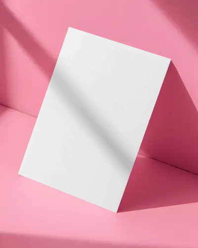 Blank Flyer Mockup On Modern Pink Background For Design Presentation