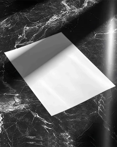 Minimalist Flyer Mockup Showing Clean White Paper On Marble Textured Background