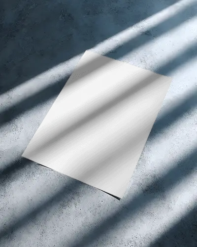 Clean Flyer Mockup Showcasing Flat Lay On Textured Surface With Ambient Shadows