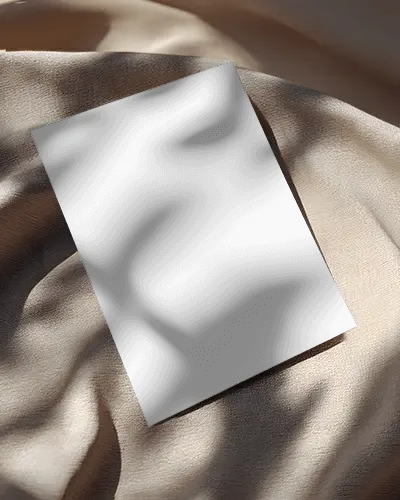 Realistic Flyer Mockup On Textured Fabric With Natural Light Shadow For Design Presentation