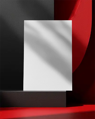 Modern Minimalist Flyer Mockup With Texture Shadows And Abstract Background