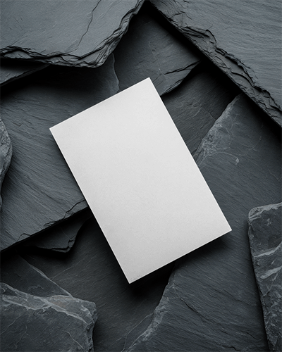 Minimalistic Stone Background With Floating Flyer Mockup For Design Showcases
