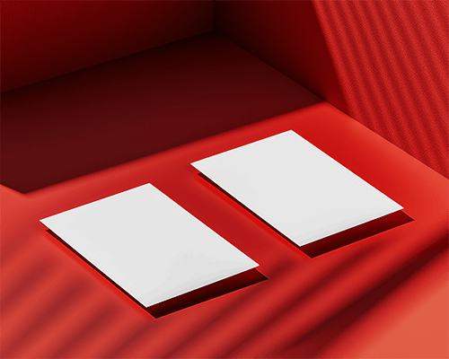 Side By Side Flyer Mockup Dynamic Lighting Bold Red Contrast