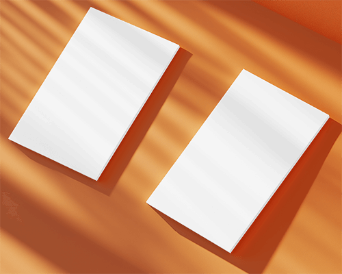 Bright Orange Lighted Flyer Mockup Warm Minimalistic Dual Display