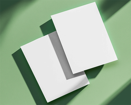 Soft Green Flyer Mockup Stylish Minimalistic Dual Display Layout