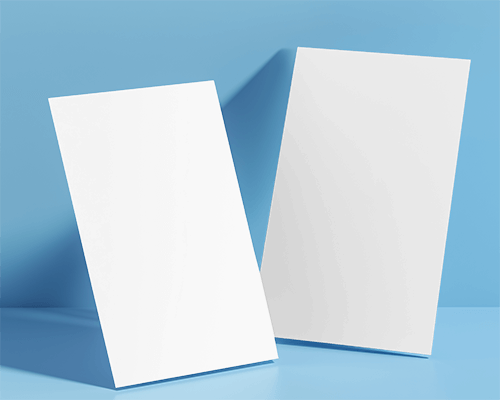Clean Minimal Blue Background Flyer Mockup Standing Dual Display
