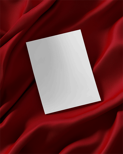 Luxurious Red Drape Flyer Mockup Minimalistic Modern Stylish Look