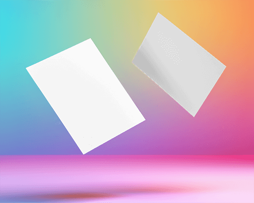 Floating Flyer Mockup Modern Gradient Background Dynamic Display