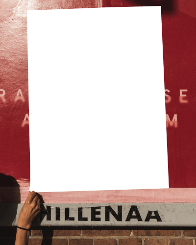 Flyer Mockup Pasted On The Berry Background