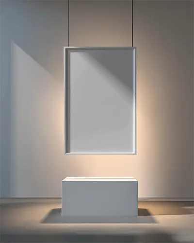 Minimalist Hanging Frame Mockup For Modern Gallery Or Art Display Design Ideas
