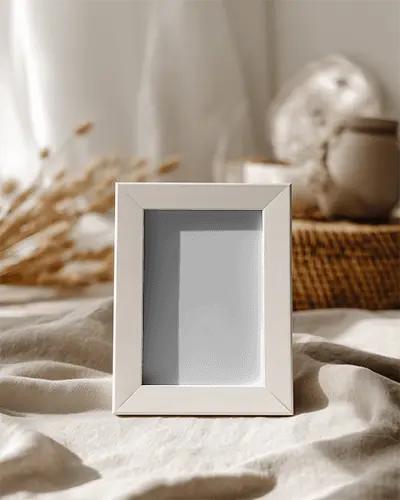 Elegant Photo Frame Mockup On Soft Texture Background Home Decor Accessory