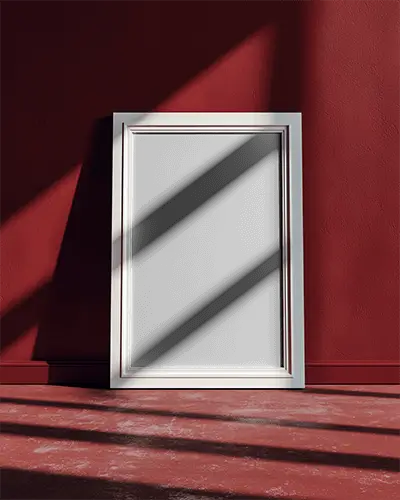 Elegant Minimalist Photo Frame Mockup With Natural Light Shadow Play Background