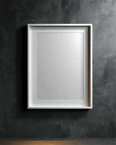 Realistic Shadowed Photo Frame Mockup On Dark Background For Creative Portfolio High Quality Use