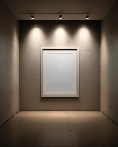 Elegant Gallery Frame Mockup With Soft Lighting For Artwork Showcase Promotion