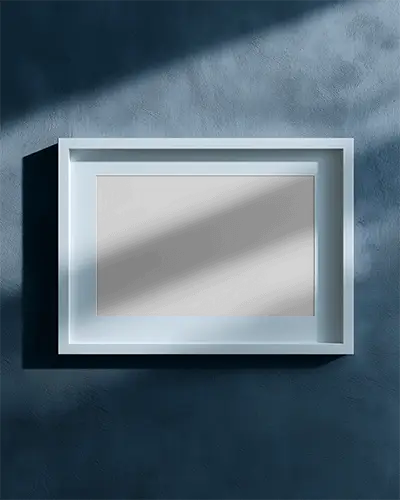 Sleek Horizontal Frame Mockup Hanging On Rough Surface With Natural Light Effects