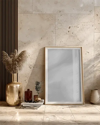 Modern Home Decor Minimalist Photo Frame Mockup With Natural Light Shadows