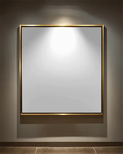 Modern Frame Mockup With Sleek Border And Soft Lighting In Contemporary Interior