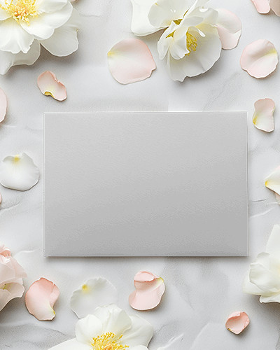 soft-romantic-greeting-card-mockup-white-flowers-and-petal-scatter-on-light-textured-background