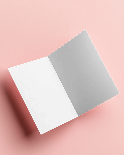 Elegant Bifold Greeting Card Mockup Luxury Stationery On Pastel Surface With Soft Lighting