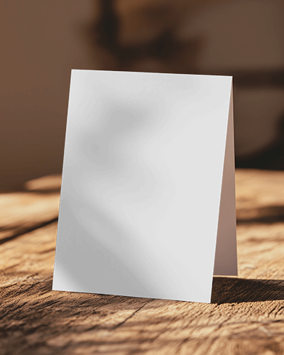 Sophisticated Bifold Greeting Card Mockup Luxury Paper Card In Cozy Sunlit Environment