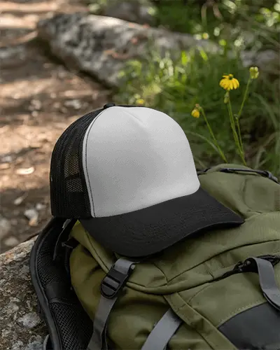 Outdoor Ready Mesh Truker Hat Mockup Display For Branding And Personalized Style Showcase